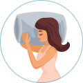 Illustration d'une dormeuse allongée sur le côté