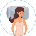 Illustration d'une dormeuse allongée sur le dos